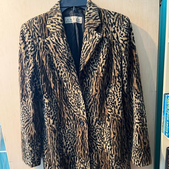 Vintage Leopard / Ocelot Faux Fur AWEAR Coat by Leone Sz. S - Picture 2 of 8
